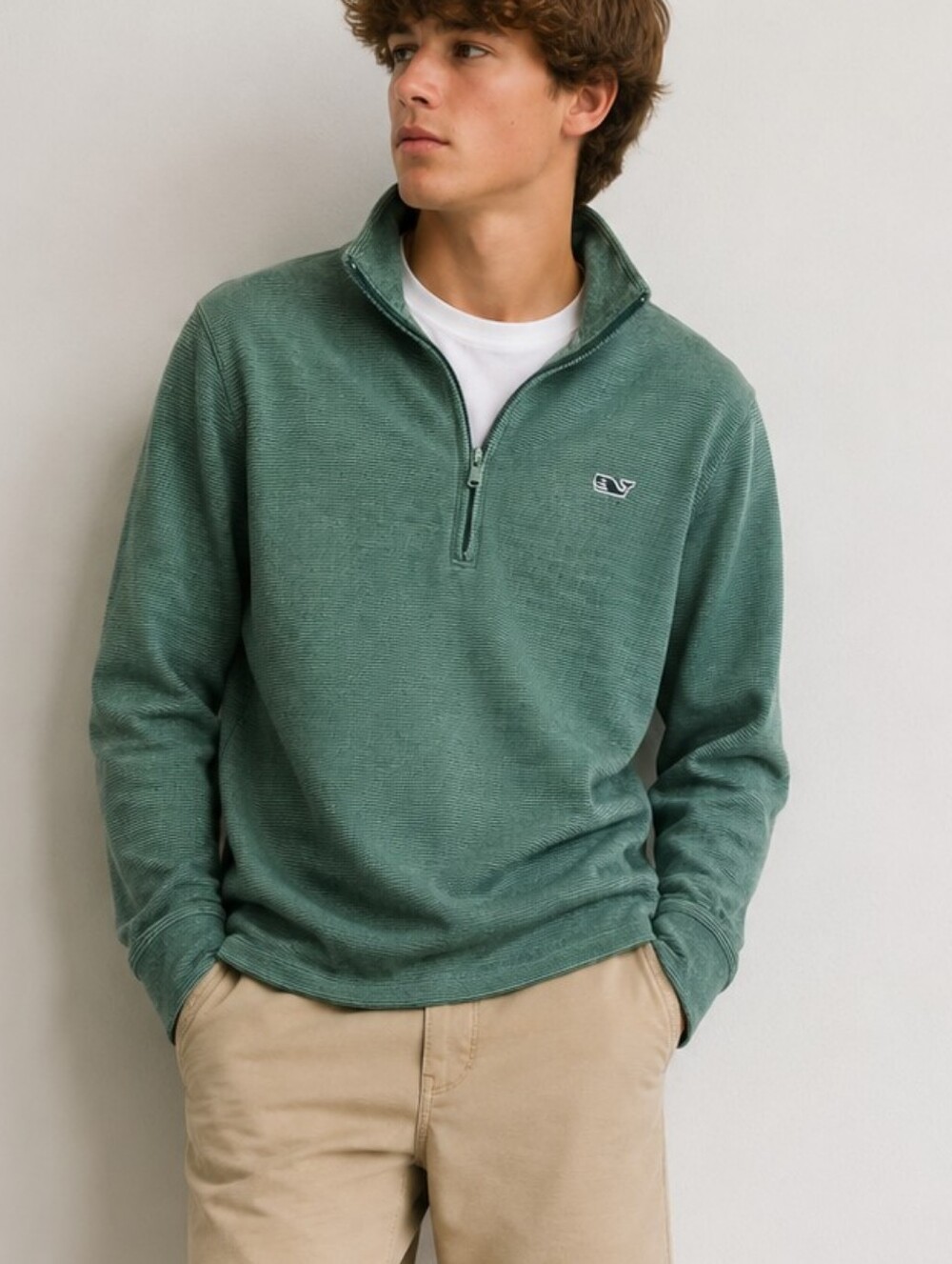 Vineyard Vines Green Quarter Zip Sweatshirt
